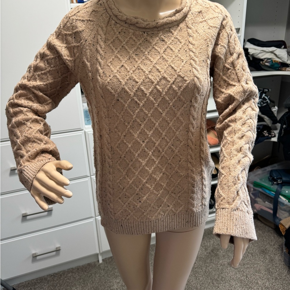 Ann Taylor, Size S, 54% Cotton, 24% Polyester, 20% Nylon, 2% Elastane, Beige